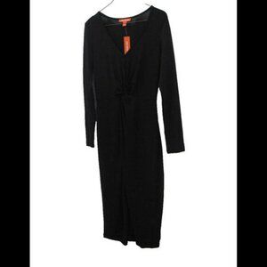 NWT Joe Fresh Womens Dress Black Long Sleeve V Neck Mai Dress